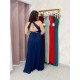 Vestido halter rosetones