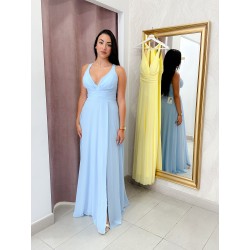Vestido drapeado pecho