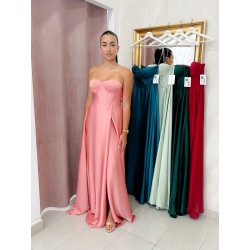 Vestido corpiño satinado